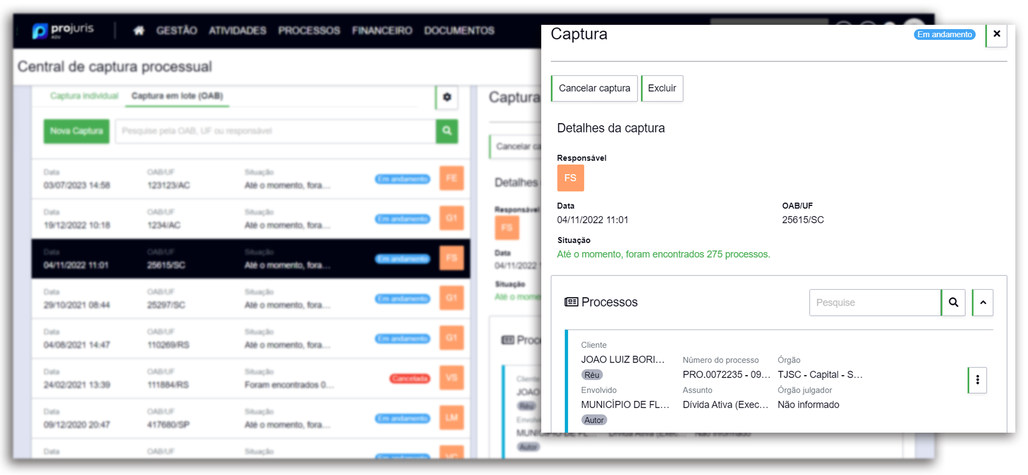Monitoramento de Processos