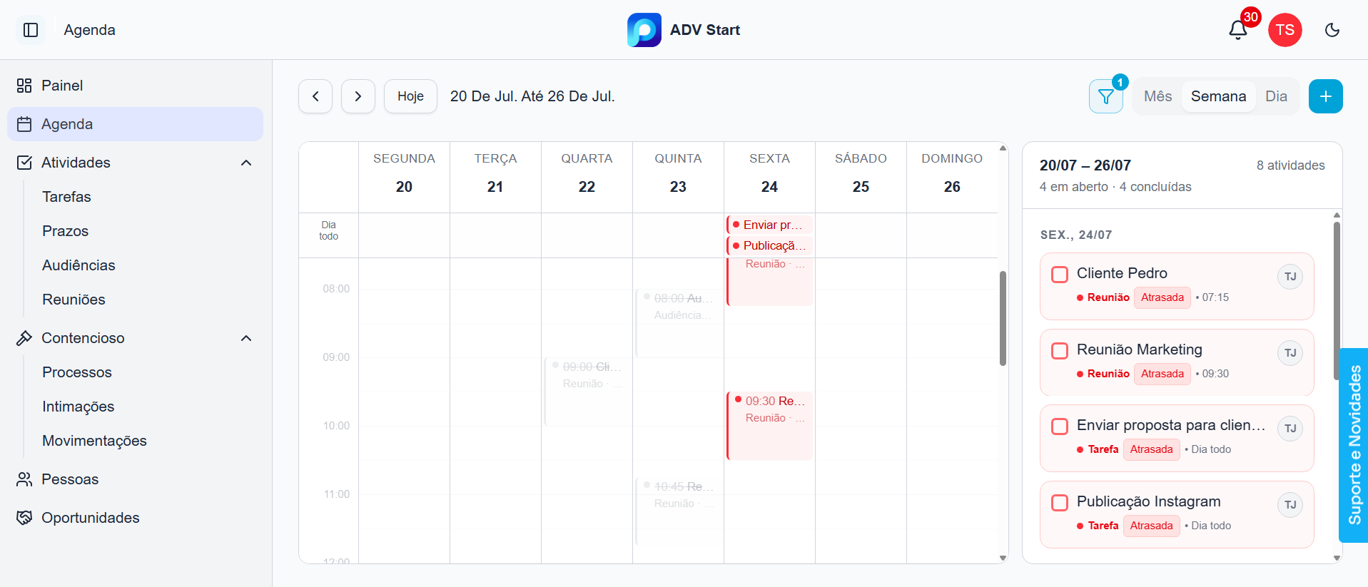 Agenda do ADV Start