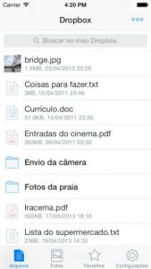 Dropbox para armazenamento de arquivos