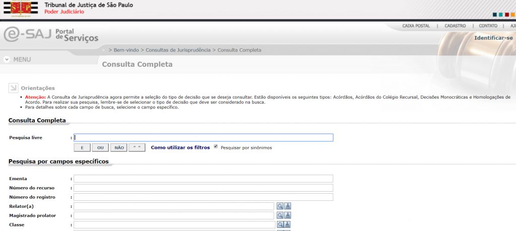 pesquisa jurisprudencial no TJSP
