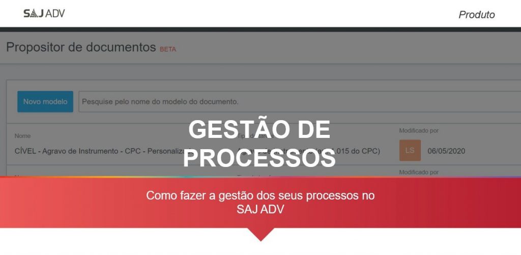 Gestão de processos judiciais e extrajudiciais no SAJ ADV