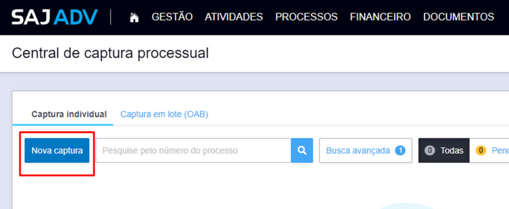 central de captura processual 